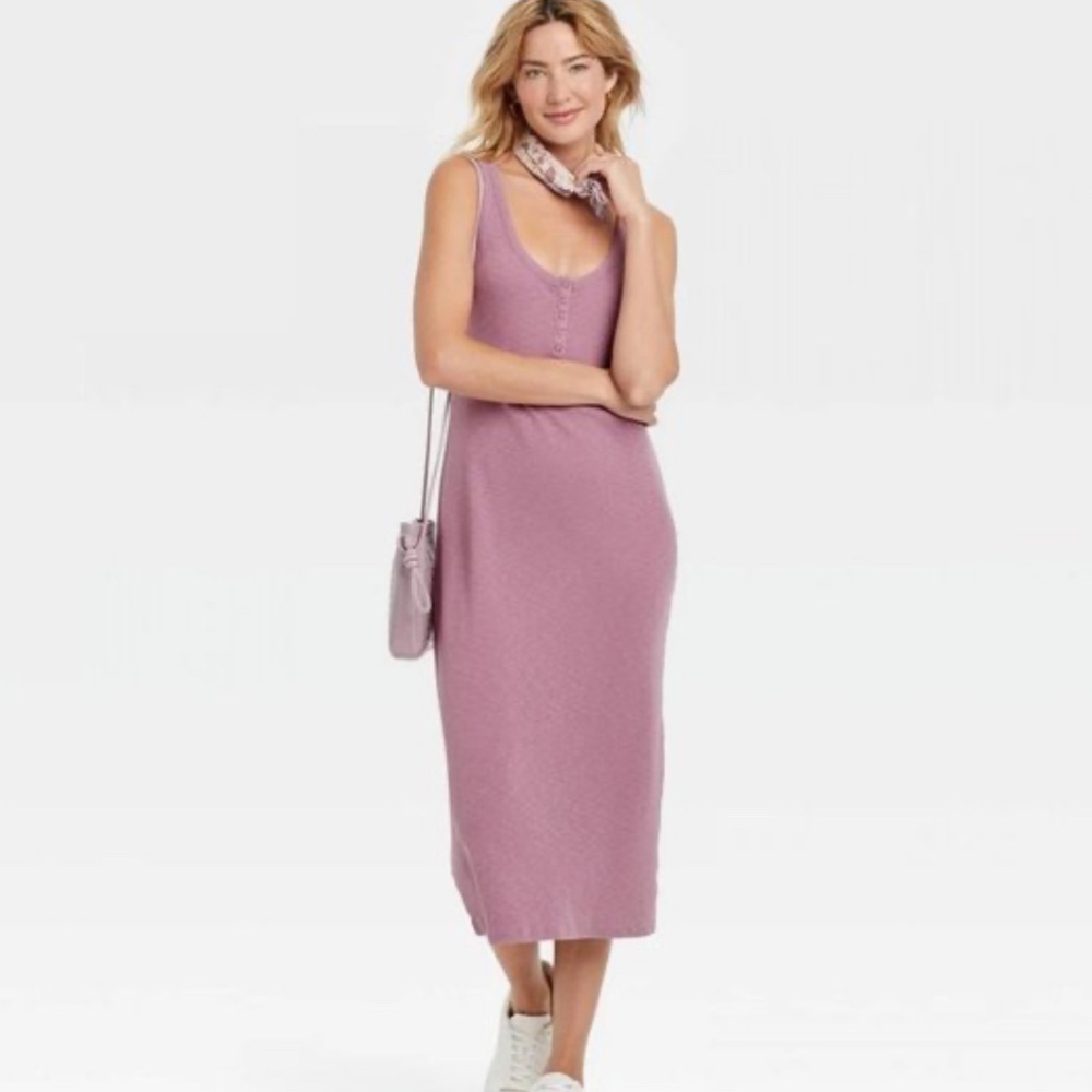 BLACK Universal Thread Ribbed Cotton Midi